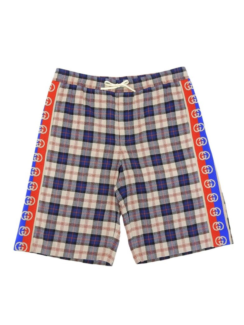 Gucci Cotton Linen Interlocking Side Line Shorts Multi 50
